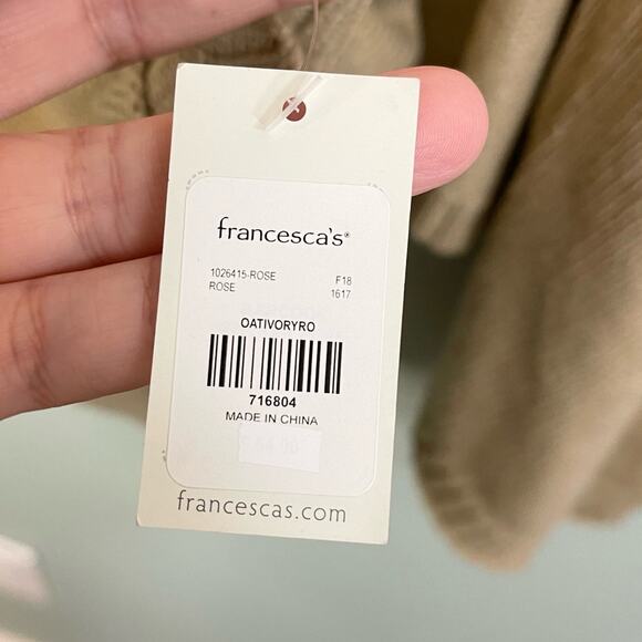 FRANCESCA'S Shawl Wrap Poncho Cape Cardigan Women's Knitted Colorblock Rose NWT - Picture 7 of 8